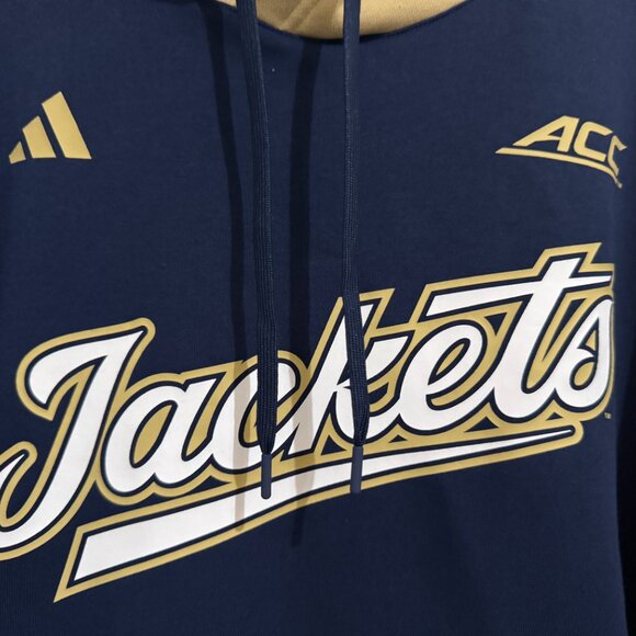 adidas Georgia Tech Yellow Jackets Team Issue Baseball Hoodie IY7412 Men NEW - Picture 3 of 11
